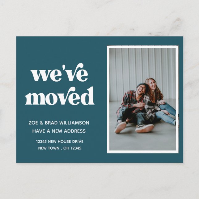 Wir haben das Adressenwechsel-Foto verschoben und  Postkarte (Vorderseite)