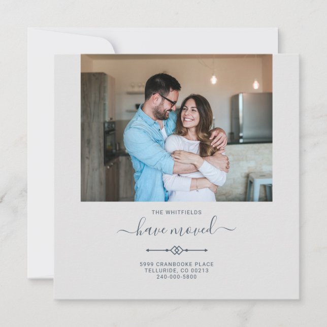 Wir haben das Adresswechsel-Foto verschoben Ankündigung (Vorderseite)