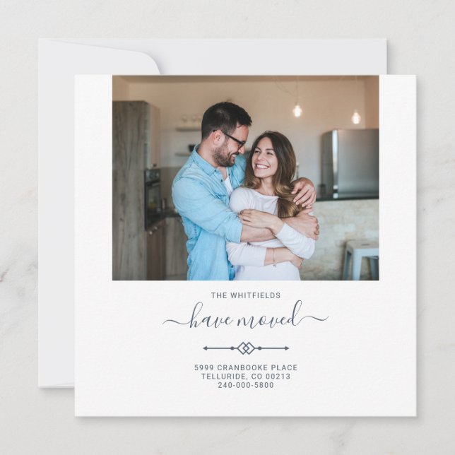 Wir haben das Adresswechsel-Foto verschoben Ankündigung (Vorderseite)