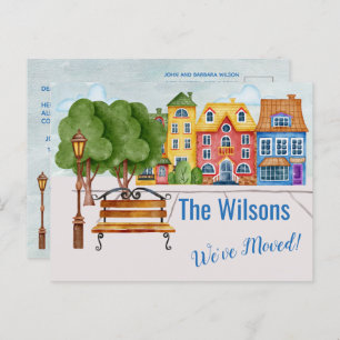 Wir haben das bunte Stadtleben-Budget verschoben Ankündigungspostkarte