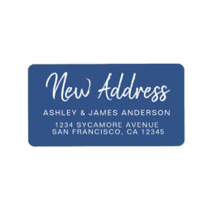 Wir haben das Classic Blue New Address Label versc Adressaufkleber