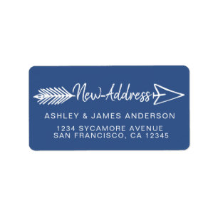 Wir haben das Classic Blue New Address Label versc Adressaufkleber