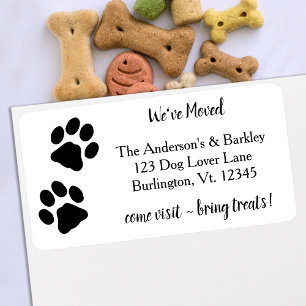 Wir haben das Etikett "Paw Print Moving Return Add Adressaufkleber