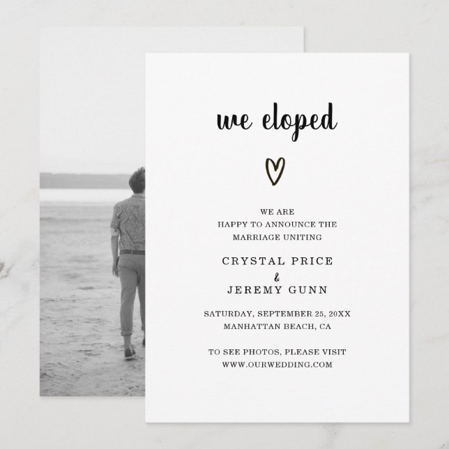 Wir haben das Foto "Black and White Heart" Ankündigung (Vorne/Hinten)