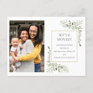 Wir haben das Greenery Change of Address Foto vers Ankündigungspostkarte