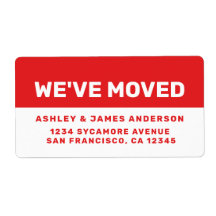 Wir haben das hellrote weiße neue Adressetikett ve