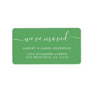 Wir haben das Label "Vibrant Green New Address" ve Adressaufkleber