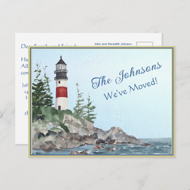 Wir haben das Lighthouse-Wasserbudget verschoben Postkarte (Vorne/Hinten)