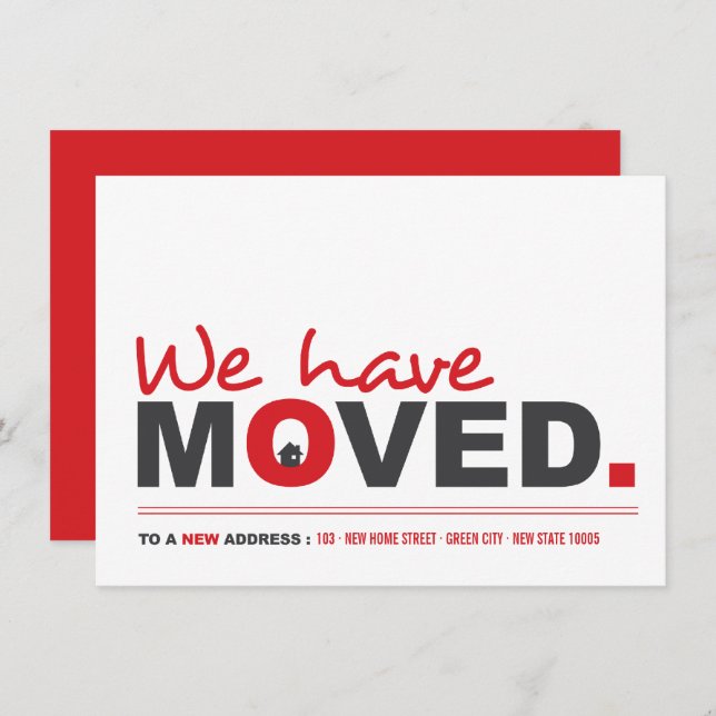 Wir haben das Moving Announcement Housewarming Par Einladung (Vorne/Hinten)