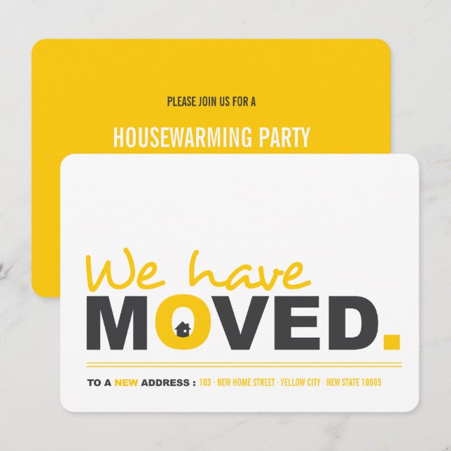 Wir haben das Moving Announcement Housewarming Par Einladung (Vorne/Hinten)