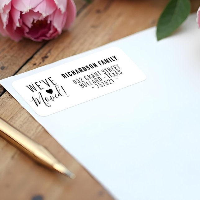 Wir haben das neue Etikett für die Ankündigung von (We've Moved New Address Change Announcement Label)