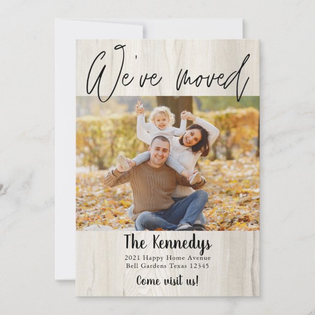 Wir haben das Rustikale Holz-Foto neu verschoben Ankündigung (Vorderseite)