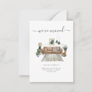 Wir haben das schicke Wohnzimmer verschoben Mitteilungskarte