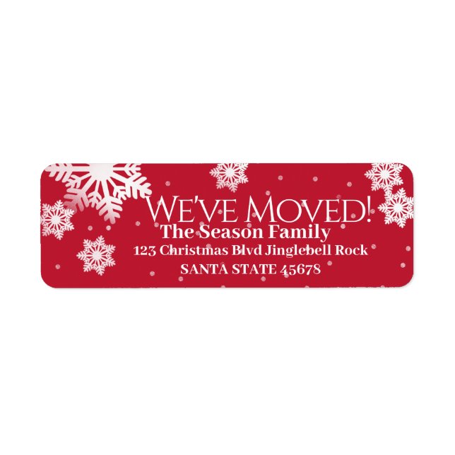 Wir haben das Snowflake Holiday Label verschoben (Vorne)