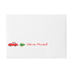 Wir haben das Weihnachtslabel "Auto" und "Baum" Rundum-Adressaufkleber