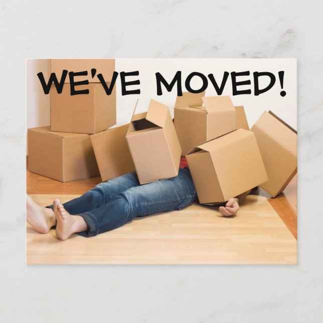 Wir haben den Adresswechsel auf der Postkarte vers (Vorderseite)