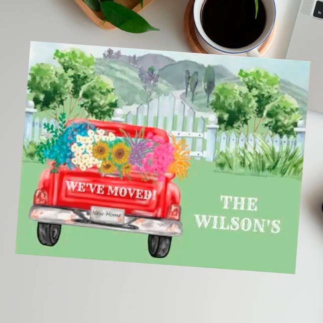 Wir haben den Blumenzaun auf dem Lande umgezogen Ankündigungspostkarte (Von Creator hochgeladen)