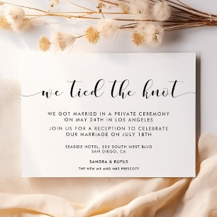 Wir haben den Bund fürs Leben geschlossen Elegante Einladung