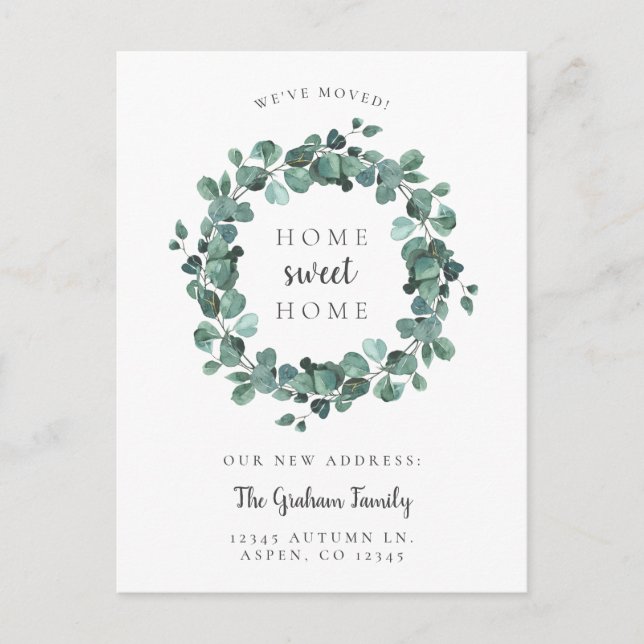 Wir haben den Eukalyptus-Aquarell verschoben Ankündigungspostkarte (Vorderseite)