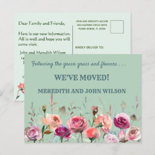 Wir haben den Eukalyptus Green Floral Move verscho Ankündigungspostkarte