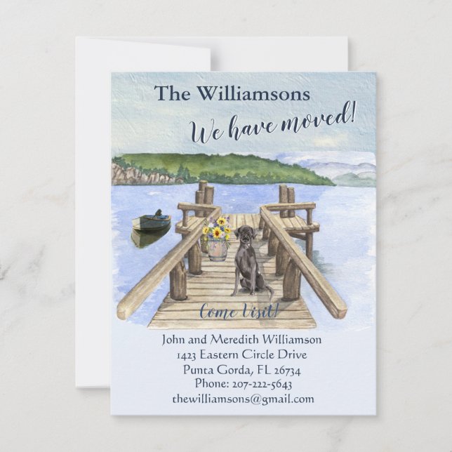 Wir haben den Hund-See-Bootssteg verschoben Ankündigung (Vorderseite)