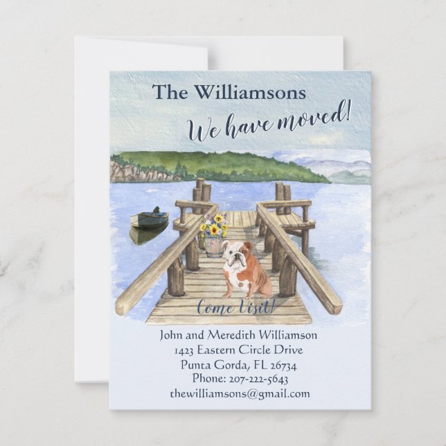 Wir haben den Hund-See-Bootssteg verschoben Ankündigung (Vorderseite)