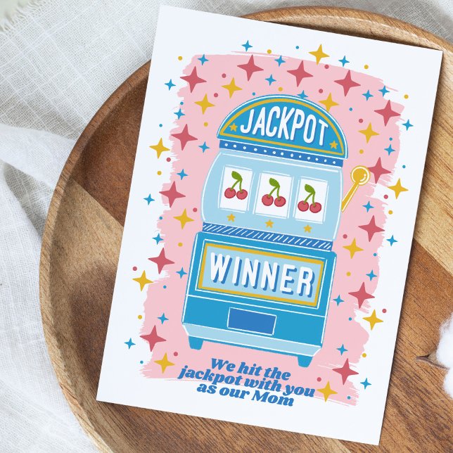Wir haben den JackPot mit dir als unsere Mama getr Karte (Make Mom feel extra special with this hand illustrated card
)