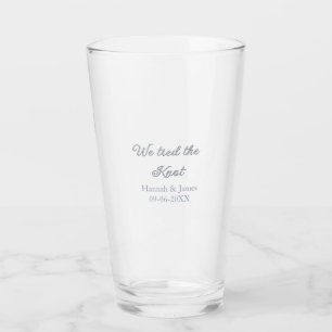 Wir haben den Knoten gebunden Name Hochzeit Verlob Glas