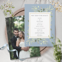 Wir haben den Knoten gebunden Staubblauer Hochzeit