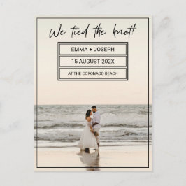 "Wir haben den Knoten gefesselt!" Ankündigung des Postkarte