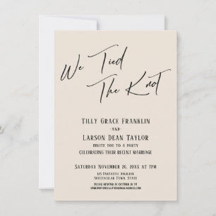 Wir haben den Knoten geknüpft Einfache elegante Ty Einladung