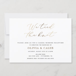 Wir haben den Knoten geschürzt Hochzeitsempfangs-E Einladung