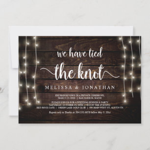 Wir haben den Knoten geschürzt, Rustikale Hochzeit Einladung
