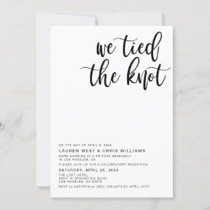 Wir haben den Knoten Hochzeitsempfang Einladung
