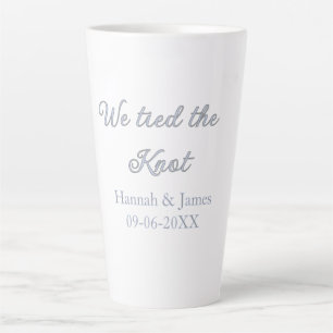 wir haben den Knoten Namen Hochzeit Verlobungsdatu Milchtasse