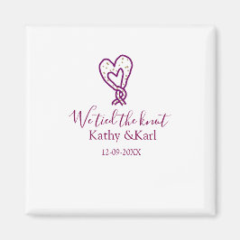 Wir haben den Knoten rosa Herz Knoten Name Datum R Magnet