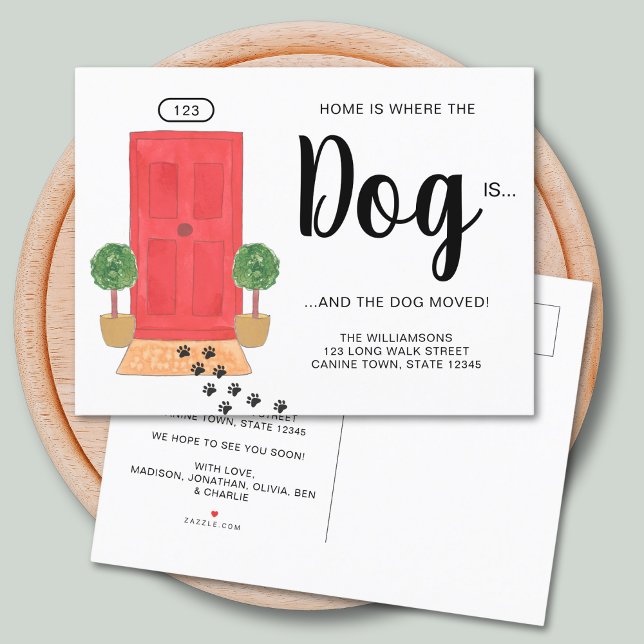 Wir haben den neuen Adresshund verschoben Ankündigungspostkarte (Von Creator hochgeladen)
