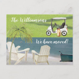 Wir haben den Ocean Beach Golf Move verschoben Ankündigungspostkarte