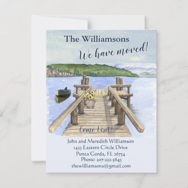 Wir haben den Seebootsteg verschoben Ankündigung (Vorderseite)