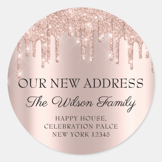 Wir haben den UAWG-Wechsel der Adresse Tropfen Cla Runder Aufkleber (Vorderseite)