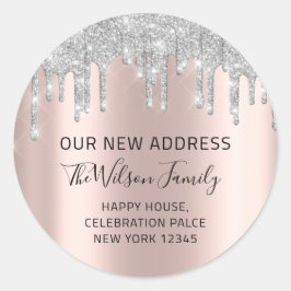 Wir haben den UAWG-Wechsel der neuen Adresse graue Runder Aufkleber