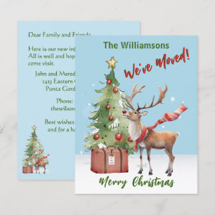 Wir haben den Weihnachtsbaum der Rentiere umgezoge Ankündigung