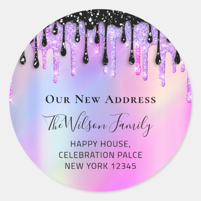 Wir haben die Adresse des UAWG-Wandels in rosa Sch Runder Aufkleber (Vorderseite)