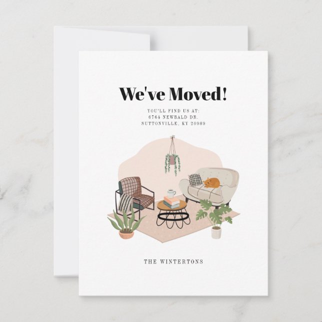 Wir haben die Ankündigung "Adresswechsel" verschob (Vorderseite)