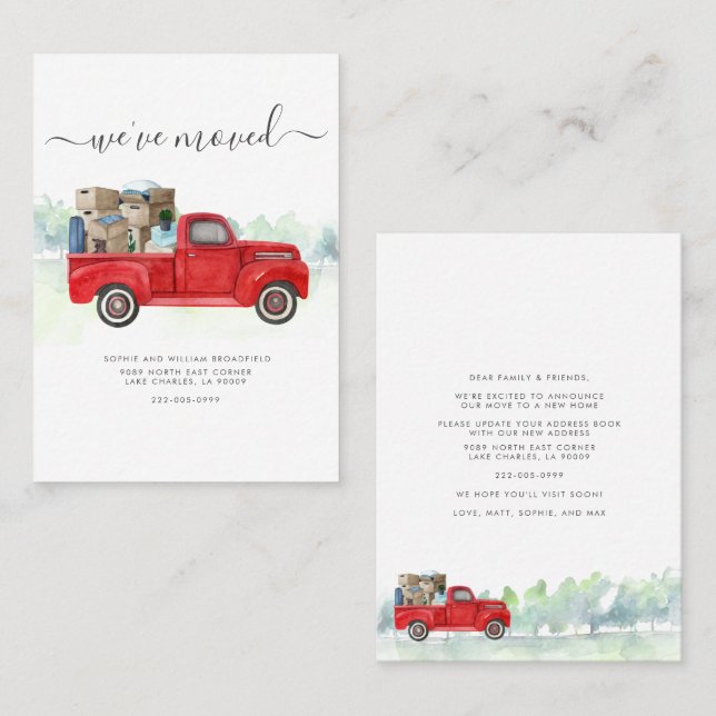 Wir haben die Ankündigung "Adresswechsel" verschob (Vorne/Hinten)