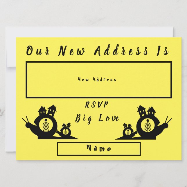 Wir haben die Ankündigung, das Schneckenhaus zu we Ankündigung (Rückseite)