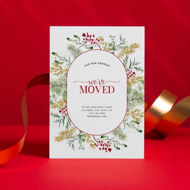 Wir haben die Ankündigung "Goldener Winter" versch (Sending your family and friends a festive 'We've Moved!' Christmas card!
)