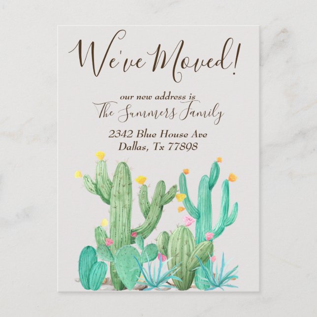 Wir haben die Ankündigung Kaktus Wüste Kakteen ver Postkarte (Vorderseite)