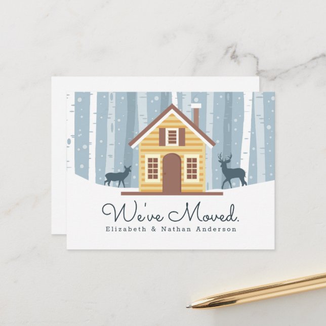 Wir haben die Ankündigung über den Umzug der rusti (Vorderseite/Rückseite Beispiel)