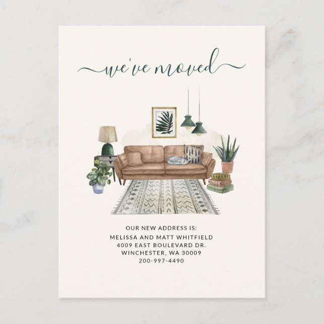 Wir haben die Ankündigung über den Wechsel des sch Postkarte (Vorderseite)